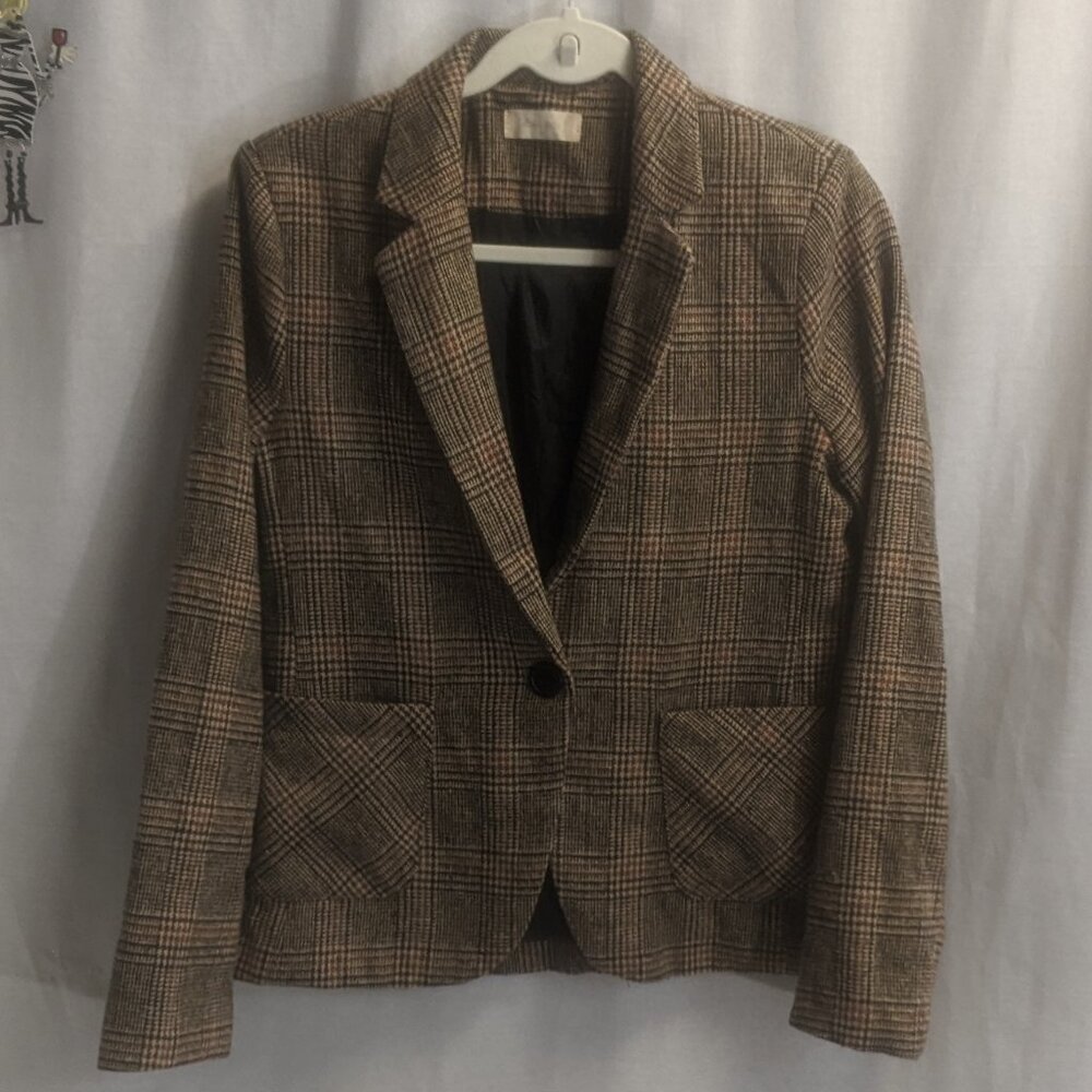 Altar'd State Size Small Herringbone Tweed Blazer